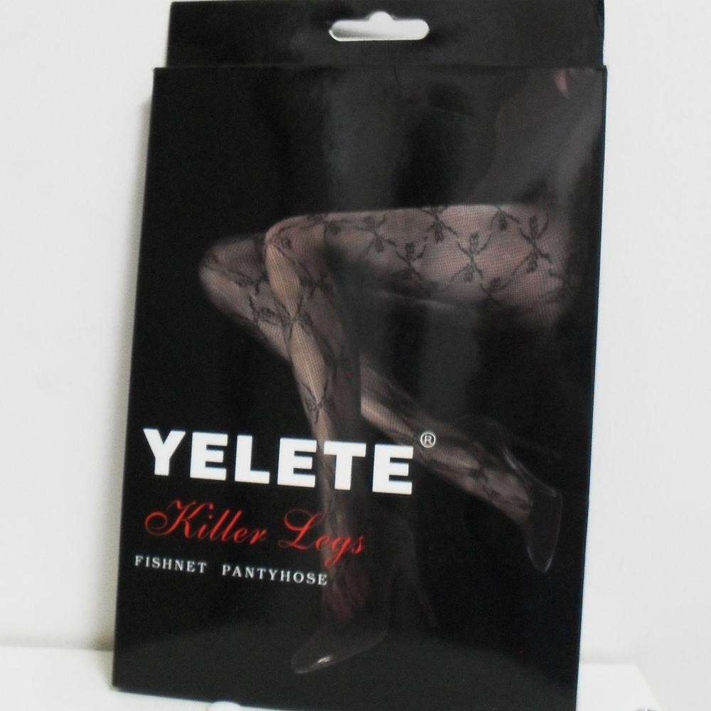 Yelete Killer Legs Black Fishnet Pantyhose NWT OS